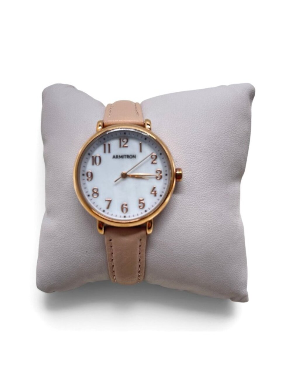 Armitron Womens Rose Gold Watch With Leather Strap Mother of Pearl Dial - Picture 2 of 7